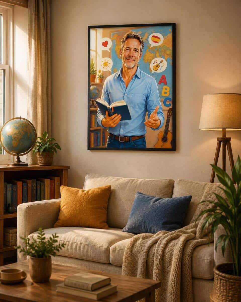 Personalizowany plakat dla nauczyciela języka hiszpańskiego na Dzień Nauczyciela | Portret ze zdjęcia 31473 - zdjęcie 3