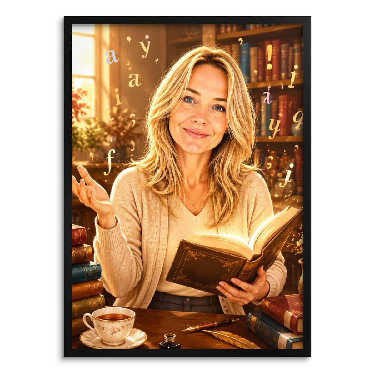 Personalizowany plakat dla nauczyciela języka polskiego na Dzień Nauczyciela | Literacki portret ze zdjęcia 31475 - zdjęcie 2