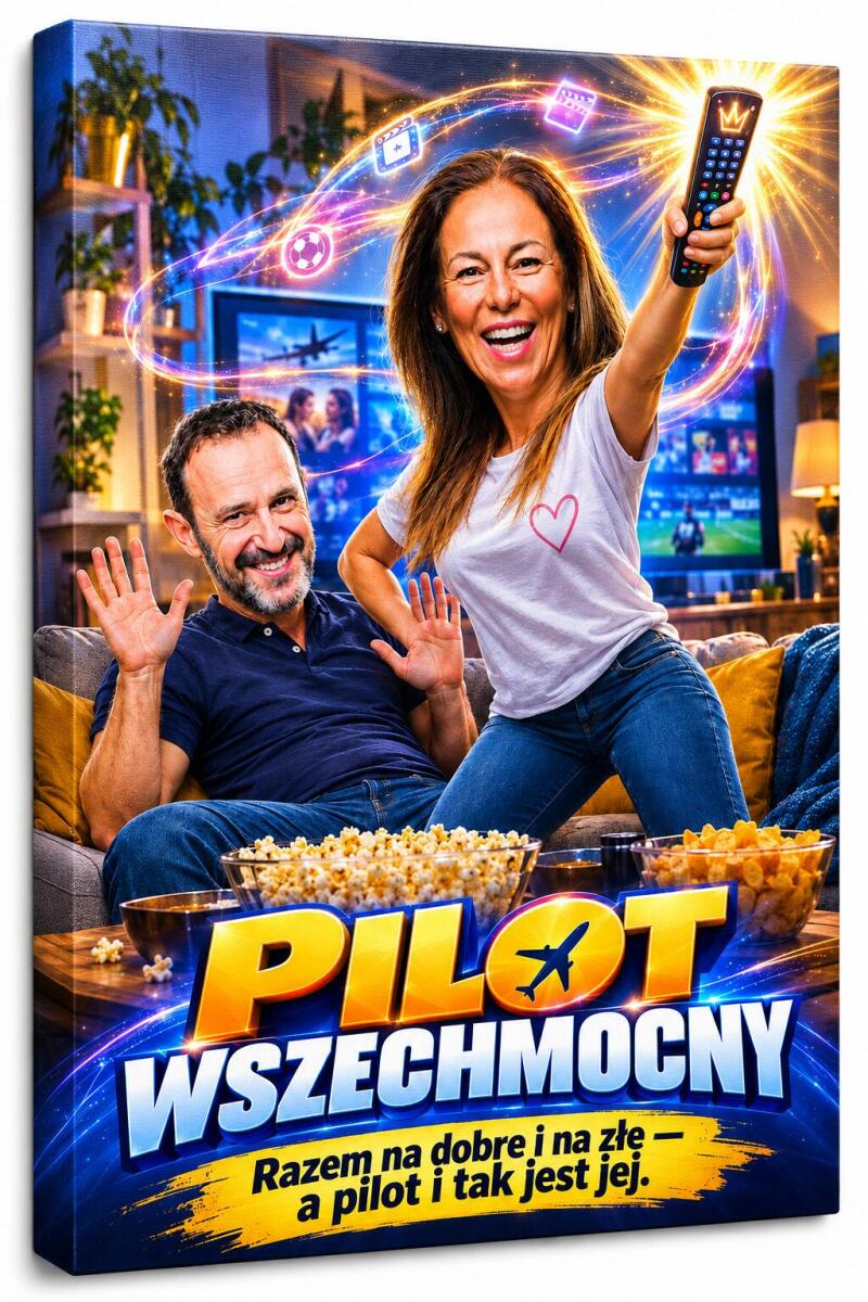 Karykatura z Twojego zdjęcia – Śmieszny portret pary „Pilot wszechmocny&amp;quot; 83034 - zdjęcie 1