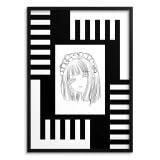 Plakat do Pokoju Młodzieżowego Anime | Czarno-Biały Plakat Manga 31407 - miniaturka 1