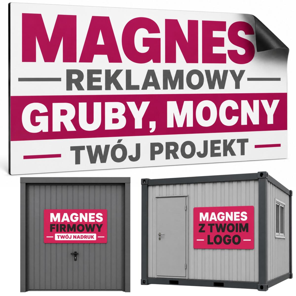 Magnes Reklamowy z Twoim Nadrukiem | Magnes z logo firmy | Reklama Firmowa na bramę