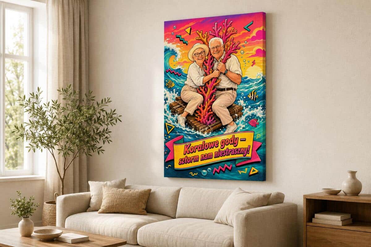 Prezent upominek na 35 rocznicę ślubu (Koralowe Gody) Obraz z Twojego zdjęcia 83022 - zdjęcie 3