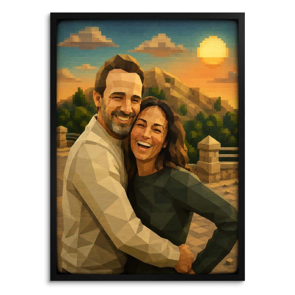 Plakat ze zdjęcia Low Poly dla Pary | Geometryczny Obraz na Prezent 31397