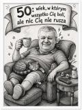 Śmieszny Plakat na 50. Urodziny ze Zdjęcia — Karykatura z Hasłem | Zabawny Prezent na Pięćdziesiątkę 83079 - miniaturka 3