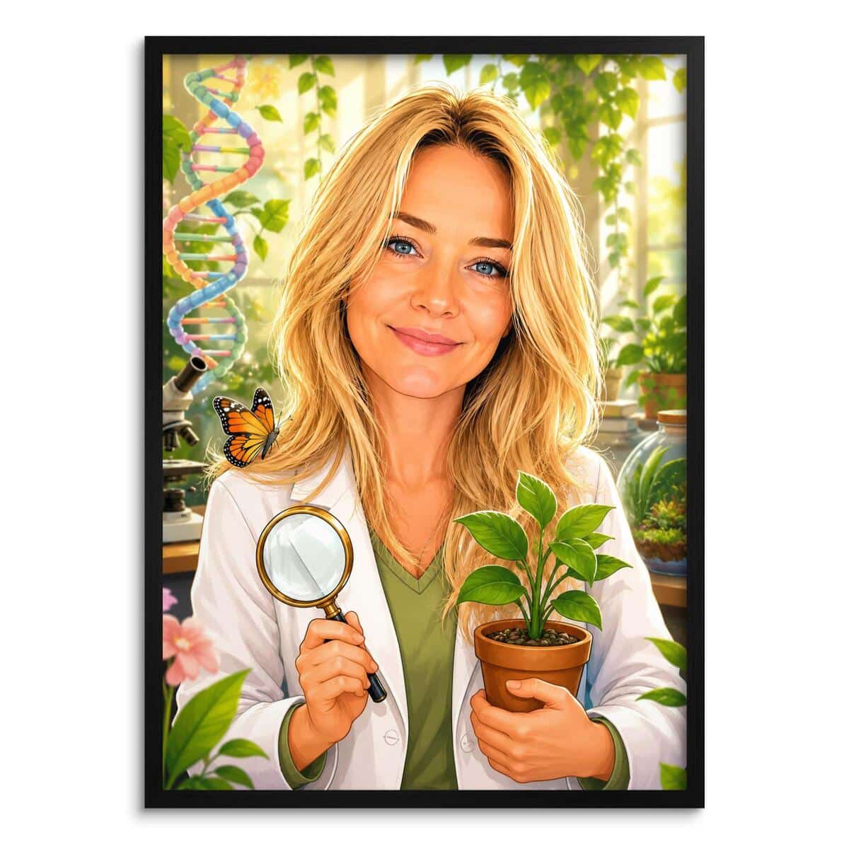 Personalizowany plakat dla nauczyciela biologii na Dzień Nauczyciela | Portret ze zdjęcia 31465 - zdjęcie 2