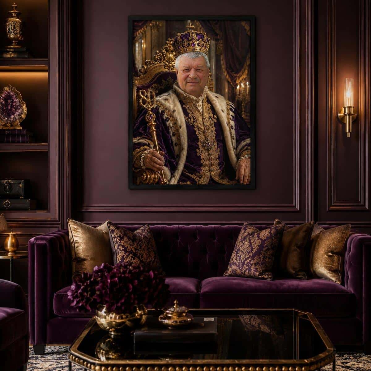 Personalizowany Plakat Król na 80 Urodziny | Portret ze Zdjęcia 31443 - zdjęcie 3