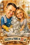 Śmieszny Plakat na 20. Rocznicę Ślubu ze Zdjęcia — Karykatura Pary | Porcelanowe Gody 83087 - miniaturka 4