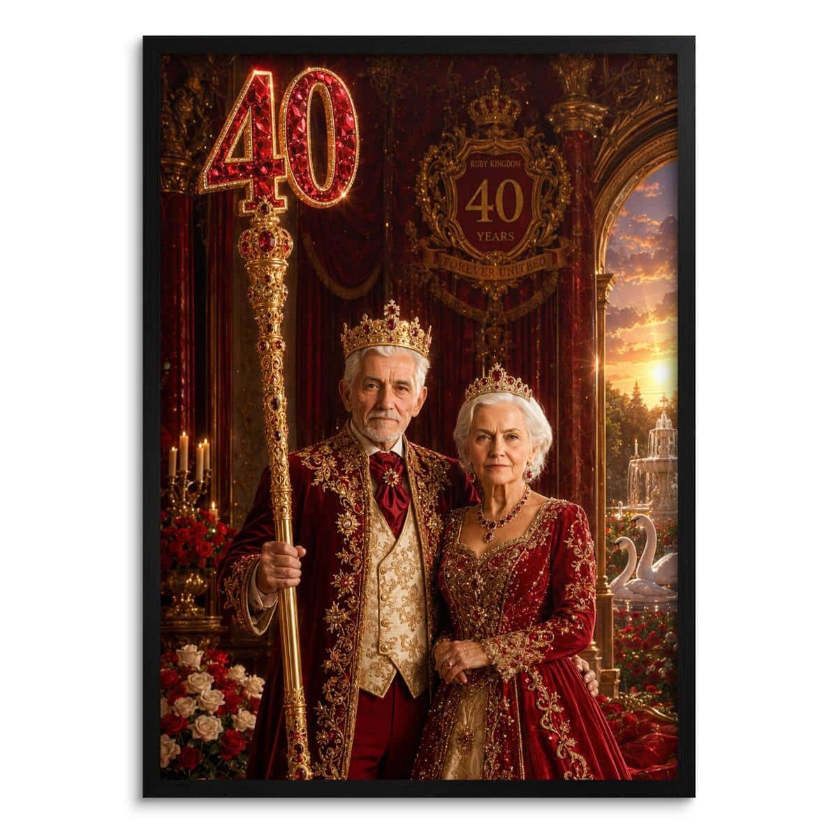 Plakat Królewski Rubinowe Gody 40 Lat | Prezent na 40 Rocznicę Ślubu 31418