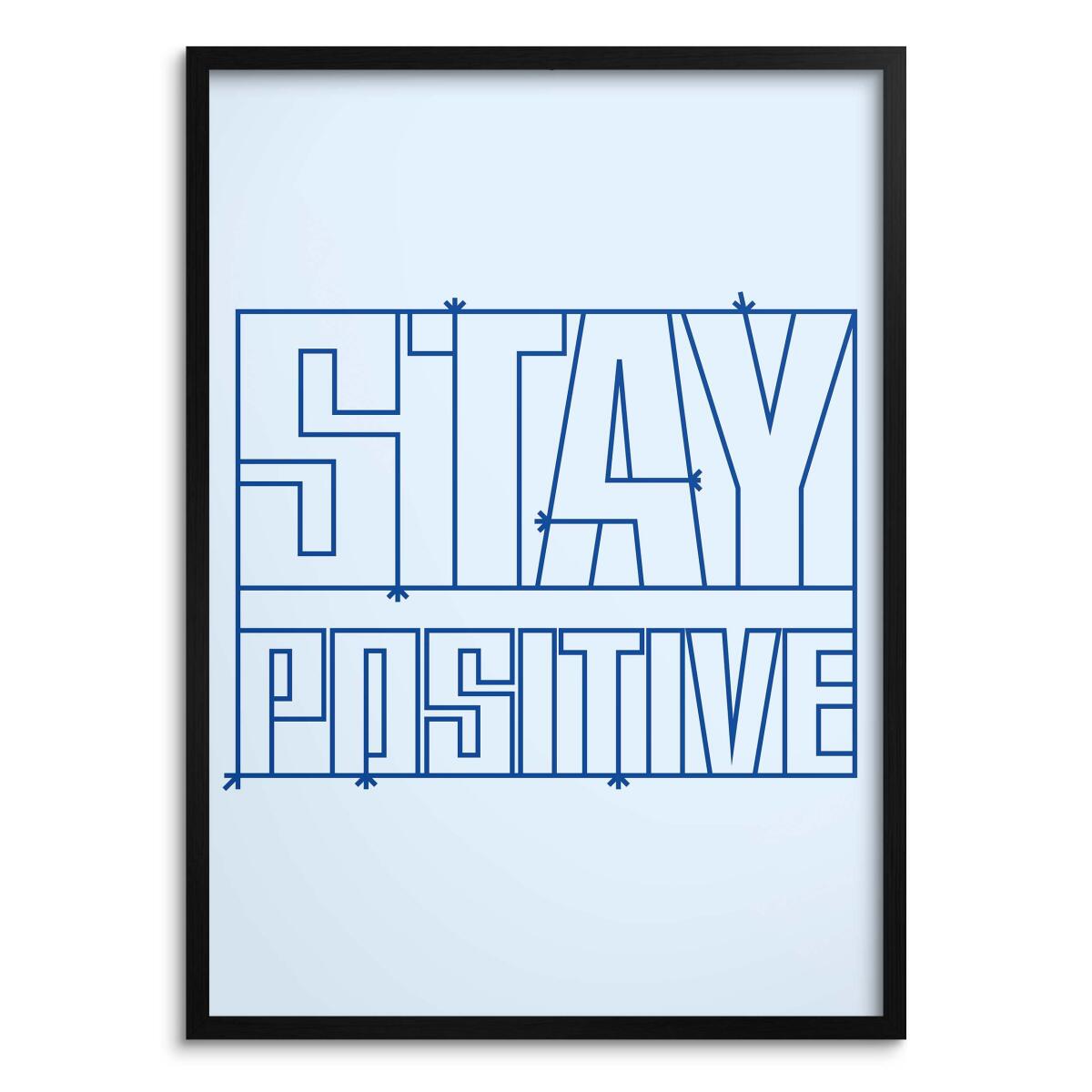 Plakat Motywacyjny STAY POSITIVE | Nowoczesny Obraz Typograficzny do Biura 31402
