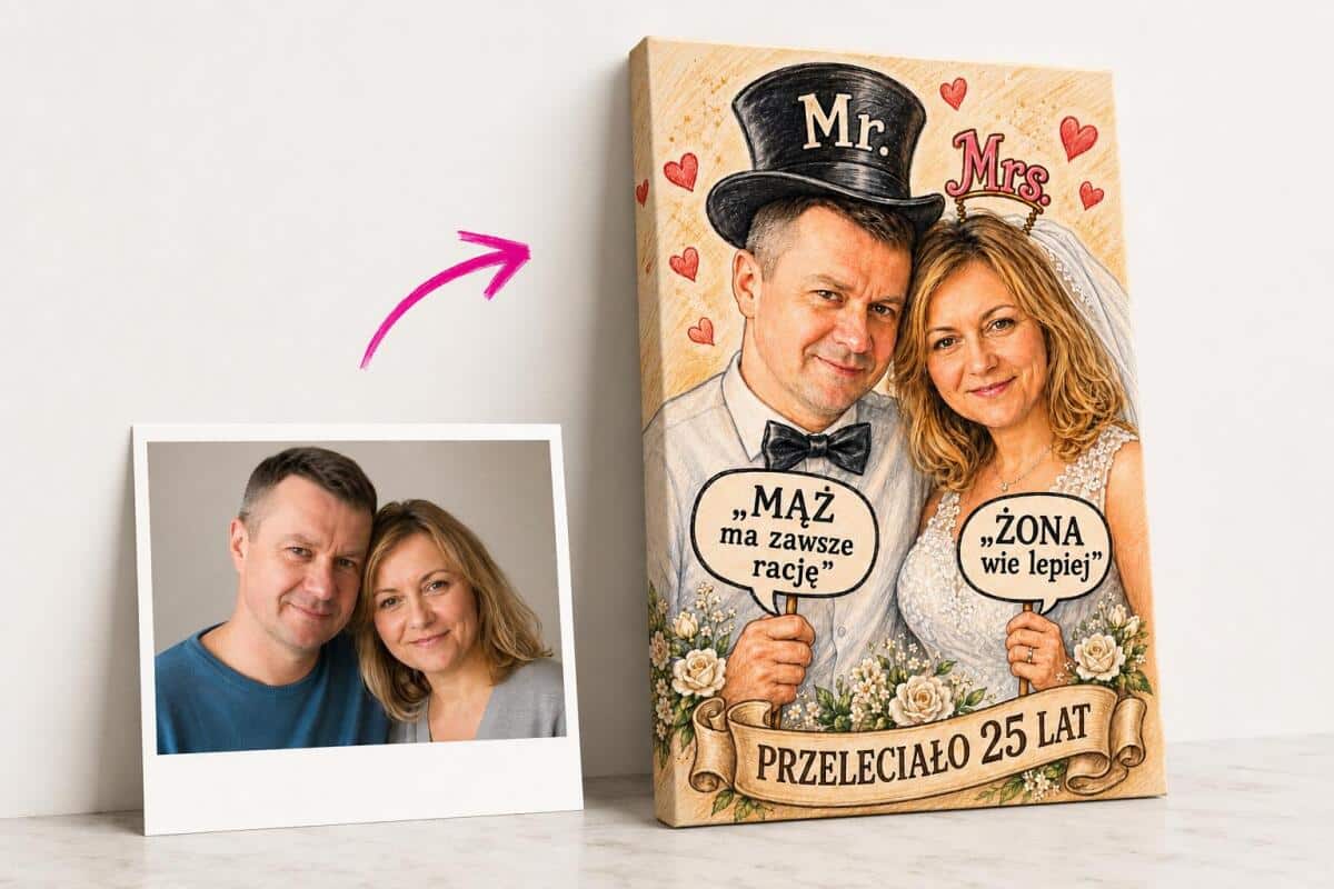 Prezent na Obraz na 20. rocznicę ślubu ze zdjęcia – Upominek na Porcelanowe Gody 83103 - zdjęcie 2