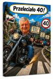 Karykatura z Twojego zdjęcia na 40 urodziny – Śmieszny portret motocyklisty | Prezent upominek 83051 - miniaturka 1