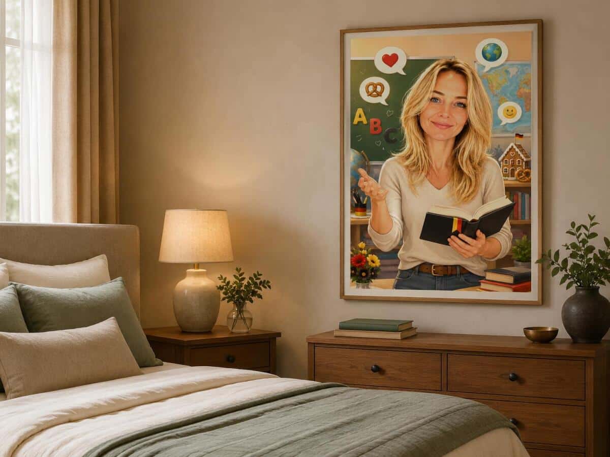 Personalizowany plakat dla nauczyciela języka niemieckiego na Dzień Nauczyciela | Portret ze zdjęcia 31474 - zdjęcie 6