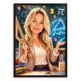 Personalizowany plakat dla nauczyciela matematyki na Dzień Nauczyciela | Portret ze zdjęcia 31476 - miniaturka 1