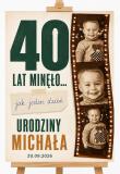 Tablica powitalna na 40 urodziny dla mężczyzny ze starym zdjęciem - Plakat czterdziestka retro 39036 - miniaturka 1