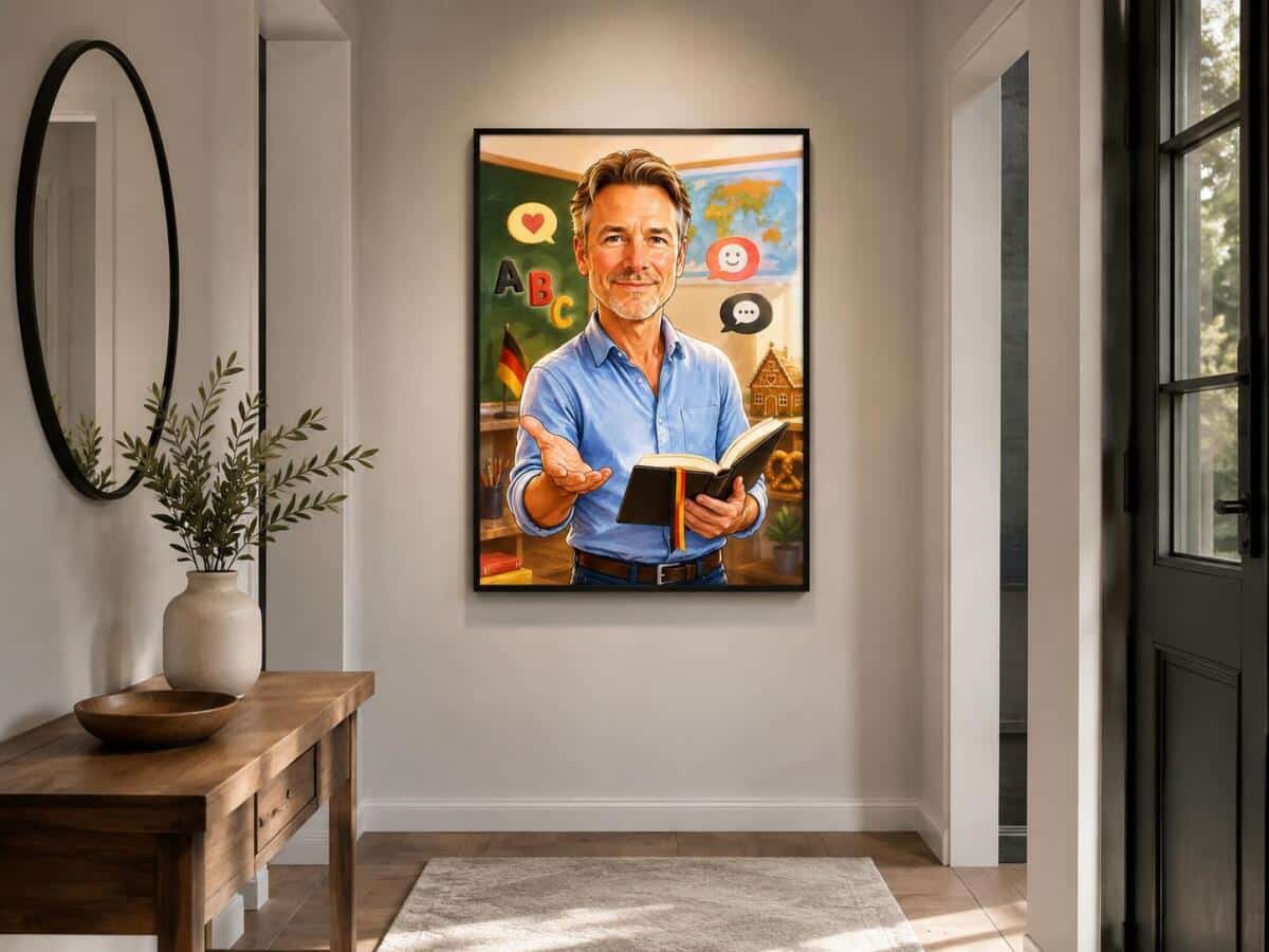 Personalizowany plakat dla nauczyciela języka niemieckiego na Dzień Nauczyciela | Portret ze zdjęcia 31474 - zdjęcie 4