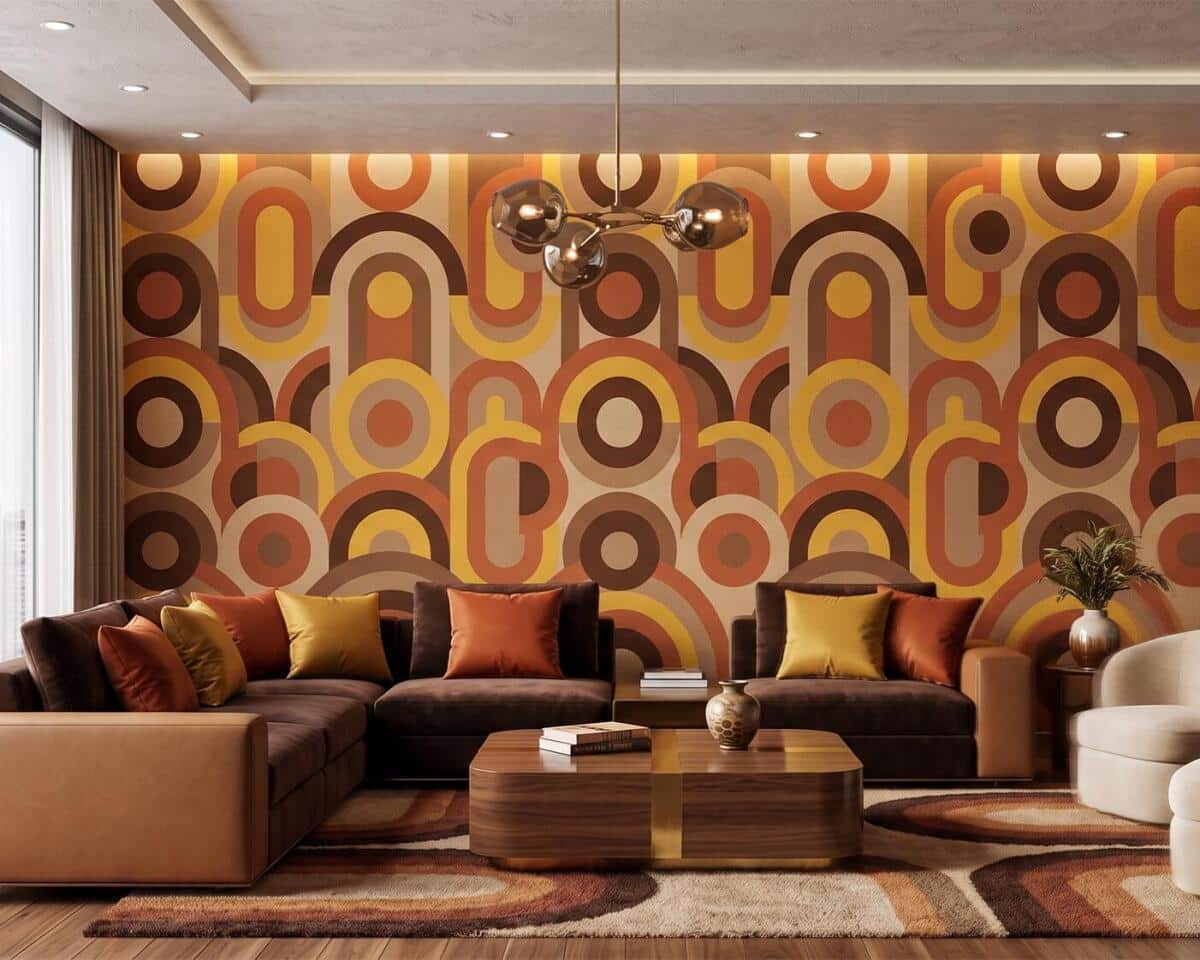 Fototapeta do Salonu Mid-Century Retro | Geometryczny Wzór Łuków 31247