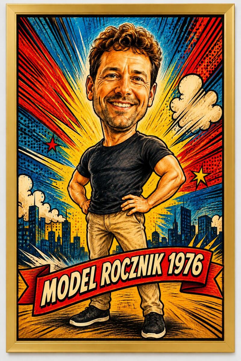 Śmieszny Plakat Urodzinowy ze Zdjęcia — Karykatura Pop-Art | Personalizowany Prezent 83086
