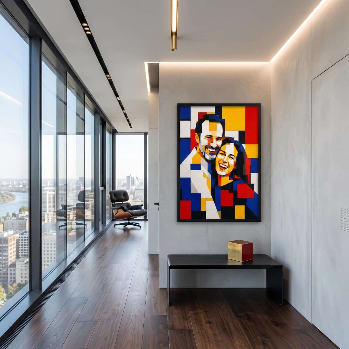 Plakat Personalizowany ze Zdjęcia- Styl De Stijl Mondrian | Portret Pary 31387 - zdjęcie 3
