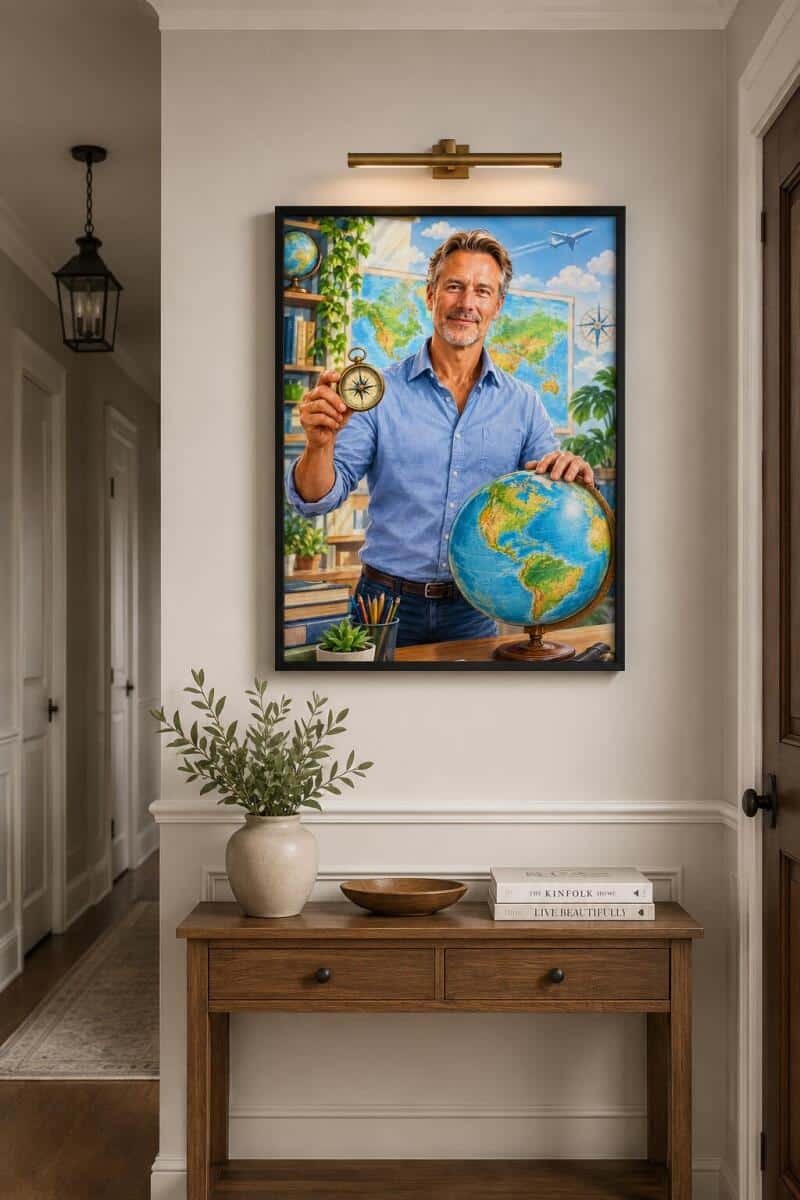 Personalizowany plakat dla nauczyciela geografii na Dzień Nauczyciela | Globus i kompas 31468 - zdjęcie 4