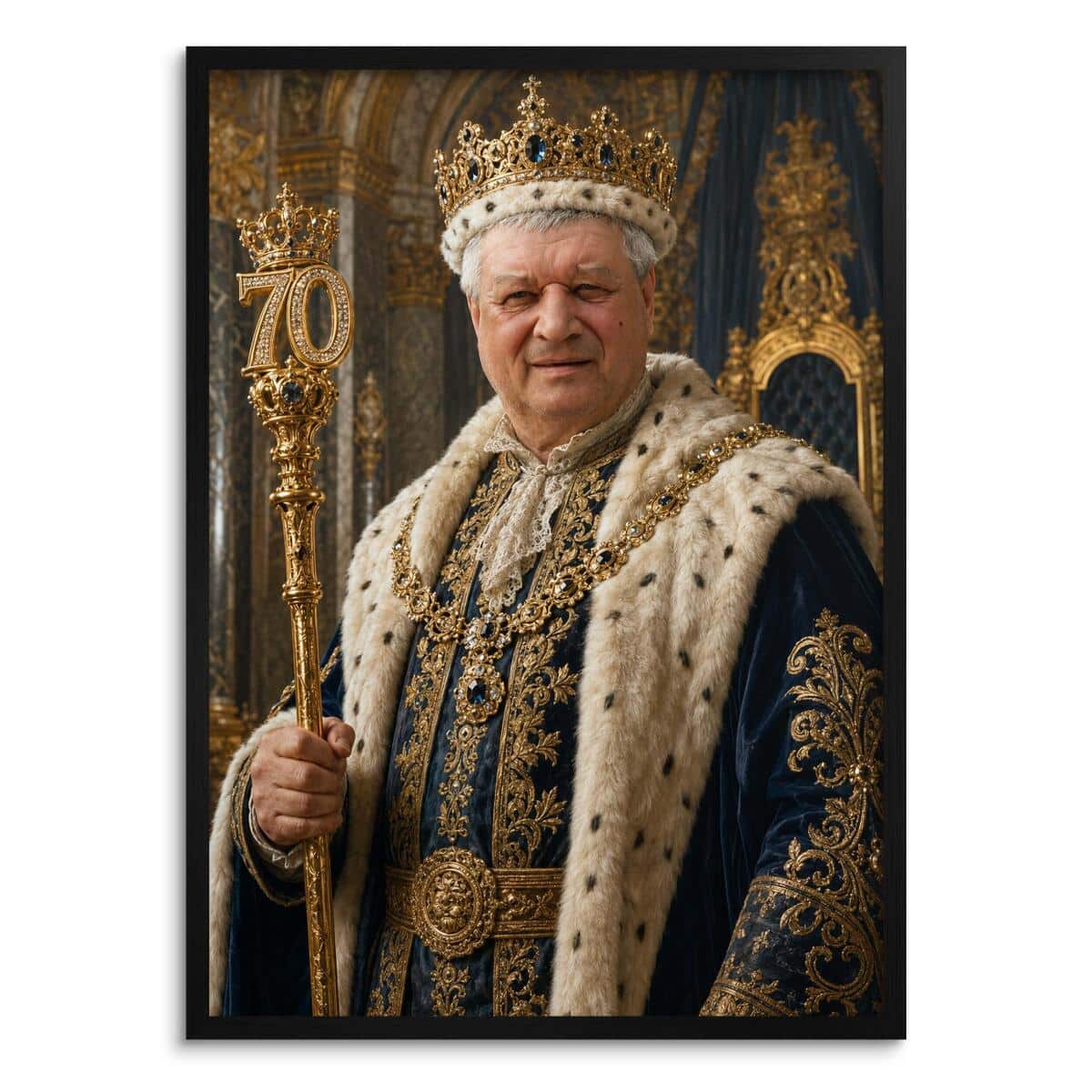 Personalizowany Plakat Król na 70 Urodziny | Portret ze Zdjęcia 31442