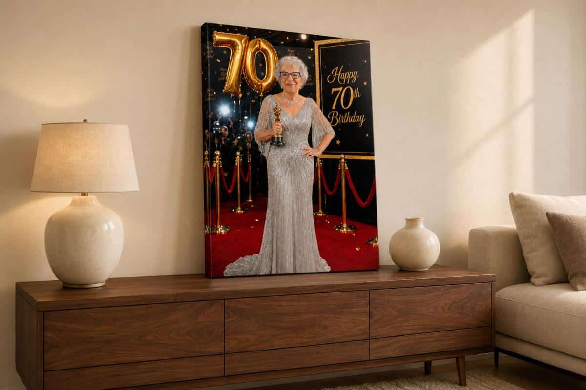 Śmieszny Obraz na 70 Urodziny ze Zdjęcia I  Gwiazda wieczoru ma 70 lat 83116 - zdjęcie 2