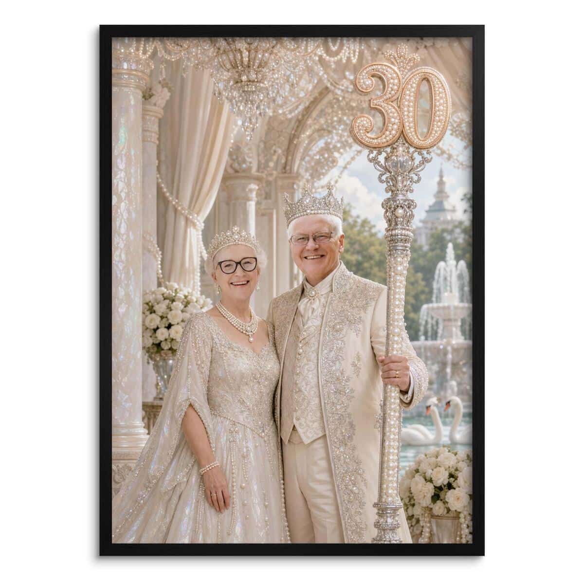 Elegancki Plakat Perłowe Gody- Para Królewska | Prezent 30 Rocznica 31416
