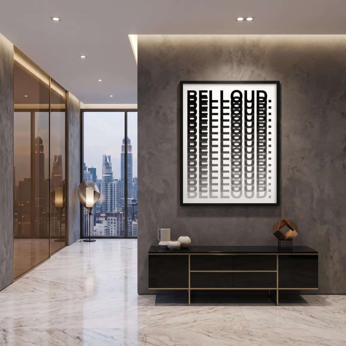 Plakat Typograficzny BE LOUD | Nowoczesny Obraz Czarno-Biały 31399 - zdjęcie 3