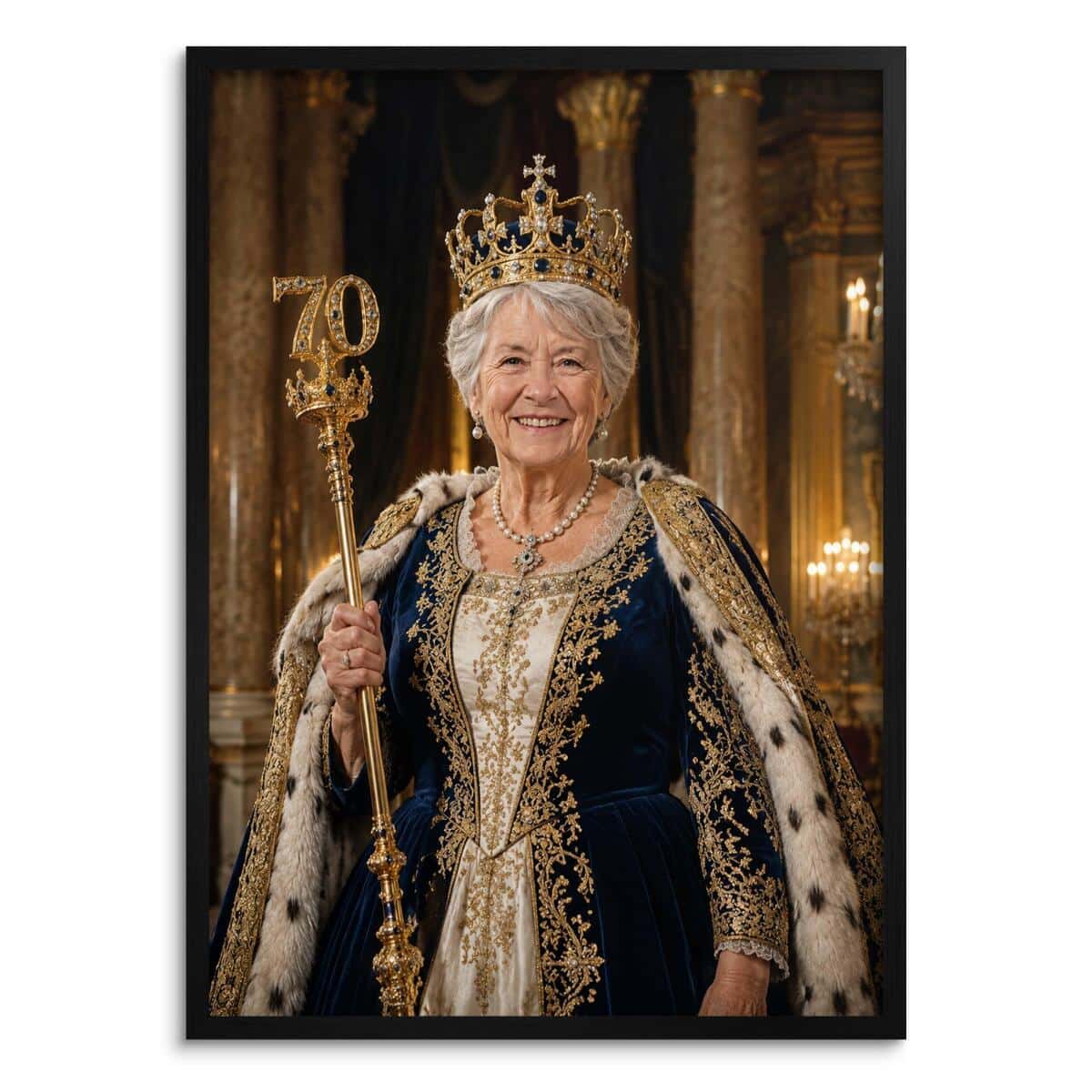 Personalizowany Plakat Królowa na 70 Urodziny | Portret ze Zdjęcia 31449