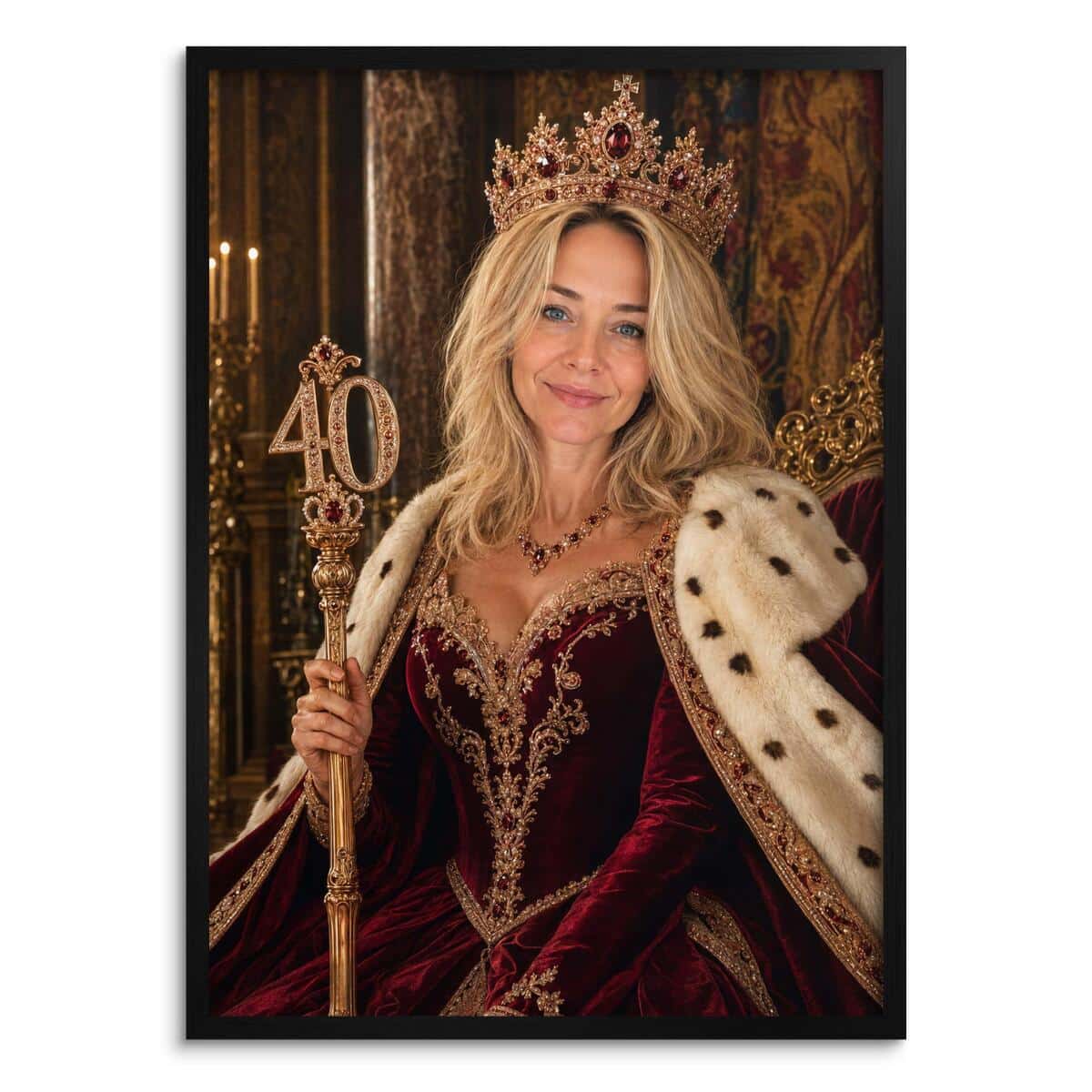 Personalizowany Plakat Królowa na 40 Urodziny | Portret ze Zdjęcia 31446