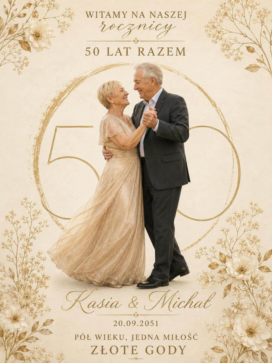 Tablica Powitalna na 50. Rocznicę Ślubu ze Zdjęciem | Złote Gody 39011 - zdjęcie 4