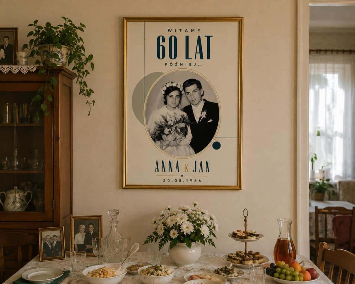 Tablica Powitalna ze zdjęciem na 60. Rocznicę Ślubu | Diamentowe Gody 39017 - zdjęcie 2