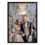 Elegancki Plakat Diamentowe Gody - Król i Królowa | Portret na 60 Lat Ślubu 31422 - miniaturka 1