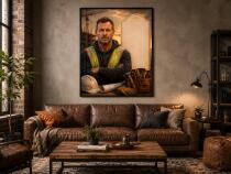 Stylowy Plakat ze Zdjęcia – Portret Budowlańca | Prezent z Własnym Tekstem 31501 - miniaturka 3