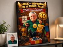 Obraz portret z Twojego zdjęcia – Śmieszna karykatura na 40 urodziny, anty-sport 83048 - miniaturka 2