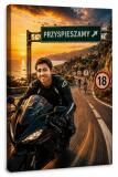 Portret z Twojego zdjęcia na 18 urodziny – Zabawny obraz motocyklisty | Prezent na osiemnastkę 83055 - miniaturka 1