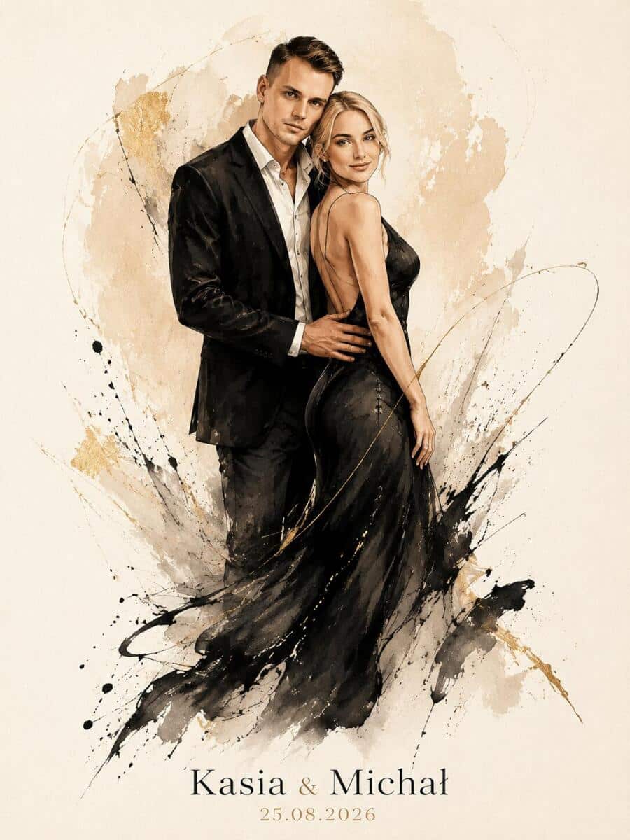Portret Młodej Pary w stylu Glamour | Prezent Ślubny- Obraz ze zdjęcia 39031 - zdjęcie 4