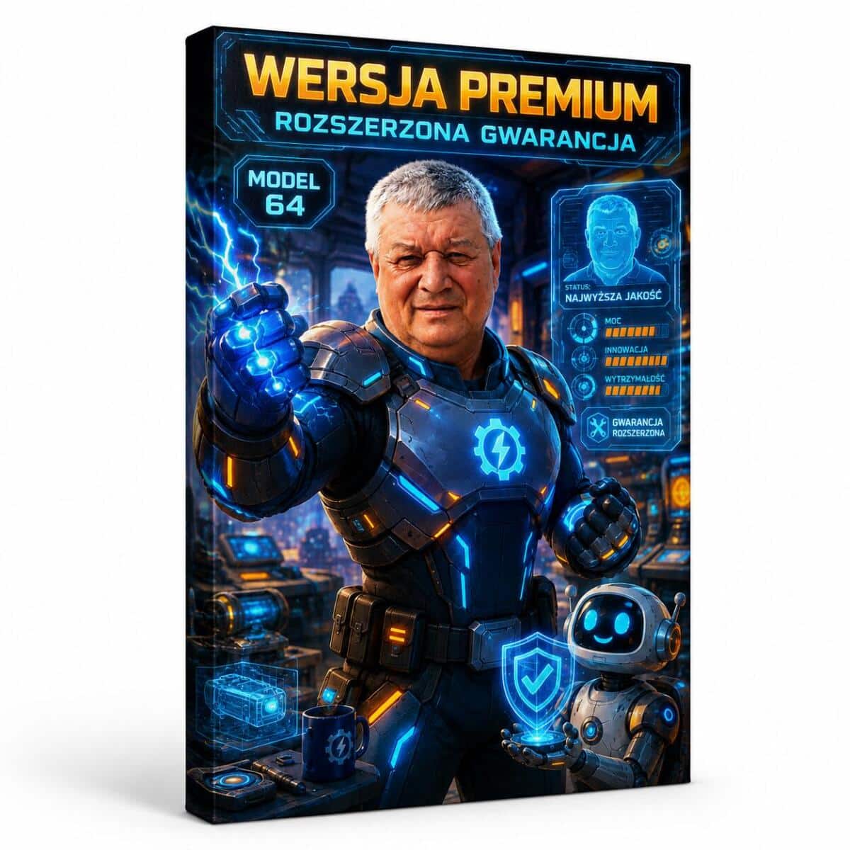 Karykatura z Twojego zdjęcia – Tech-superbohater „Wersja Premium&amp;quot;, prezent urodzinowy 83040
