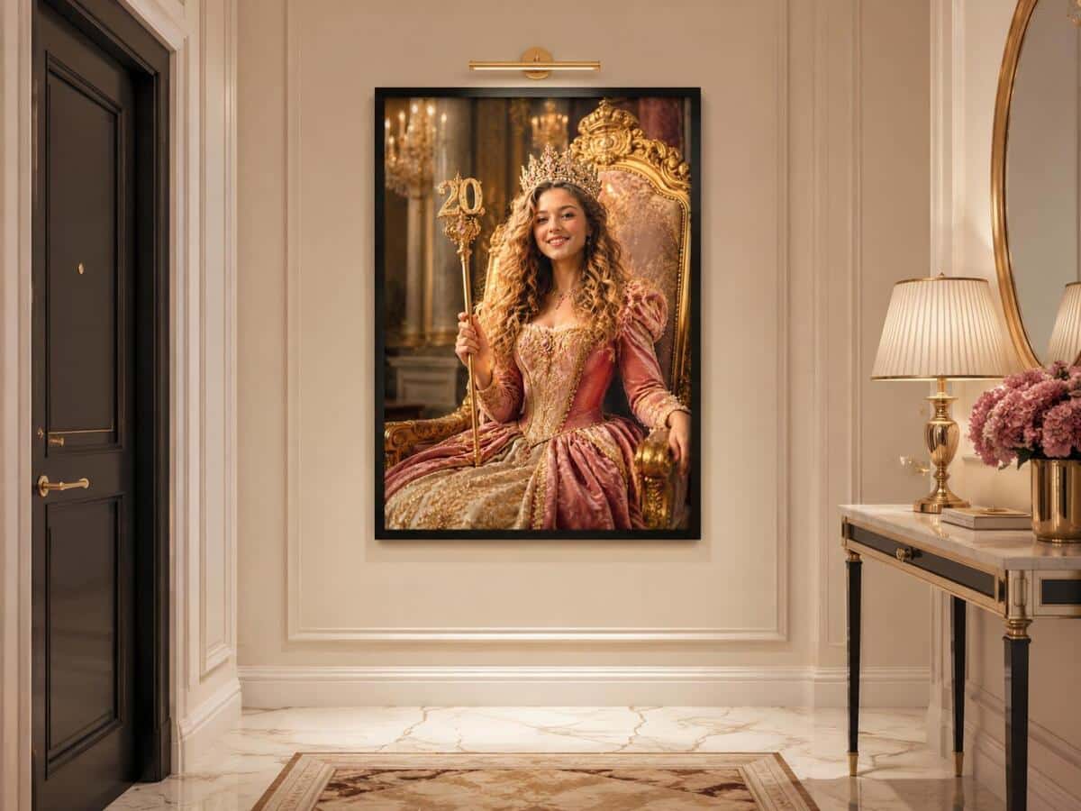 Personalizowany Plakat Królowa na 20 Urodziny | Portret ze Zdjęcia 31444 - zdjęcie 4