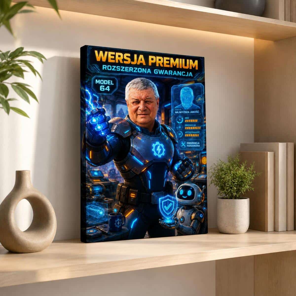 Karykatura z Twojego zdjęcia – Tech-superbohater „Wersja Premium&amp;quot;, prezent urodzinowy 83040 - zdjęcie 2