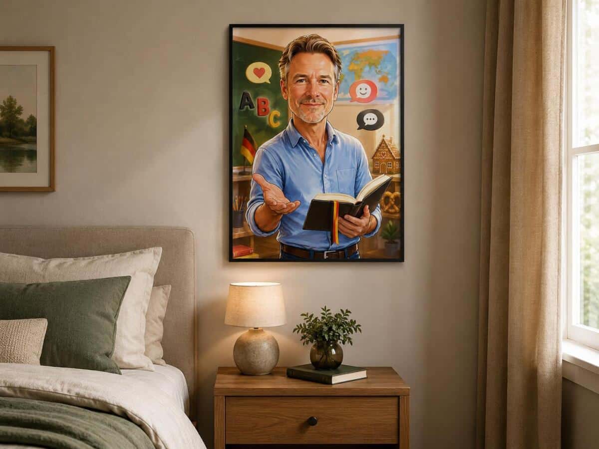 Personalizowany plakat dla nauczyciela języka niemieckiego na Dzień Nauczyciela | Portret ze zdjęcia 31474 - zdjęcie 5