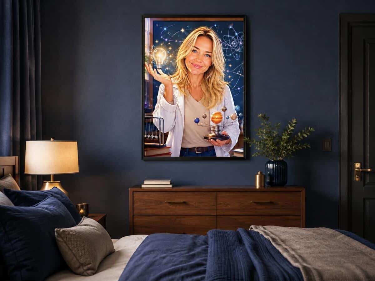Personalizowany plakat dla nauczyciela fizyki na Dzień Nauczyciela | Portret ze zdjęcia 31467 - zdjęcie 8