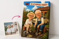 Prezent na 35 rocznicę ślubu z Twojego zdjęcia – Karykatura anime retro 83012 - miniaturka 3