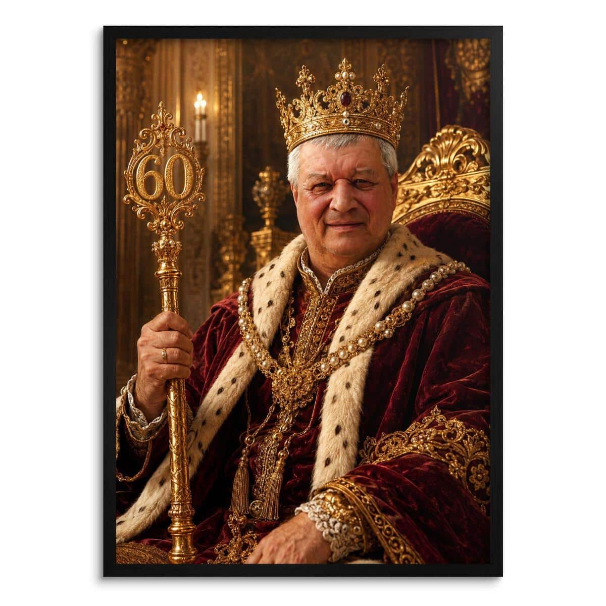 Personalizowany Plakat Król na 60 Urodziny | Portret ze Zdjęcia 31441