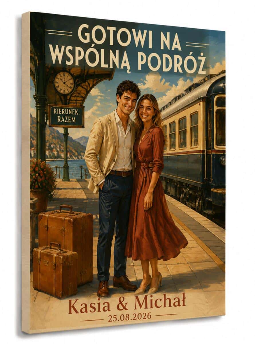 Gotowi na wspólną podróż – Personalizowany obraz ze zdjęcia dla Młodej Pary 39032