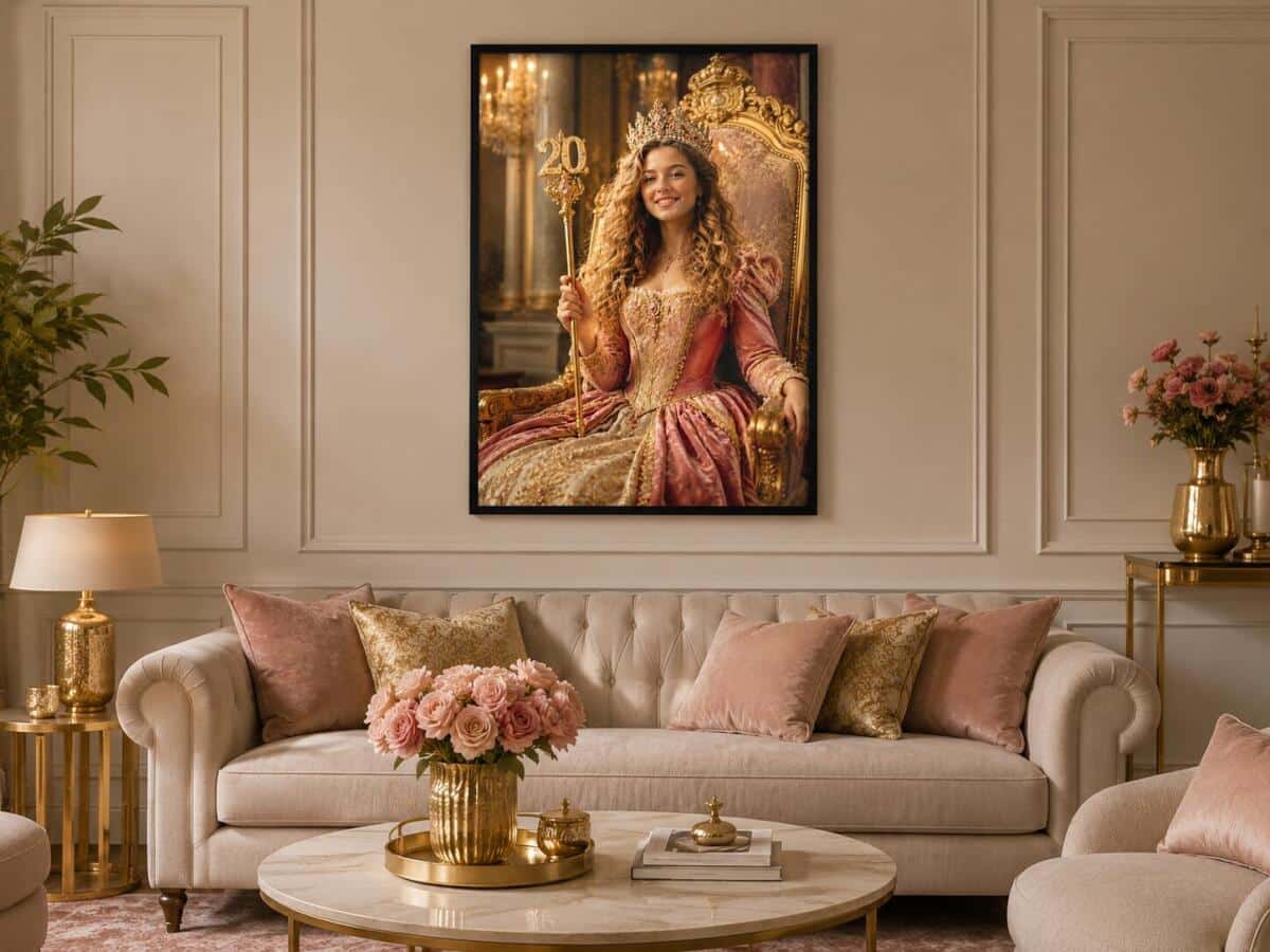 Personalizowany Plakat Królowa na 20 Urodziny | Portret ze Zdjęcia 31444 - zdjęcie 3