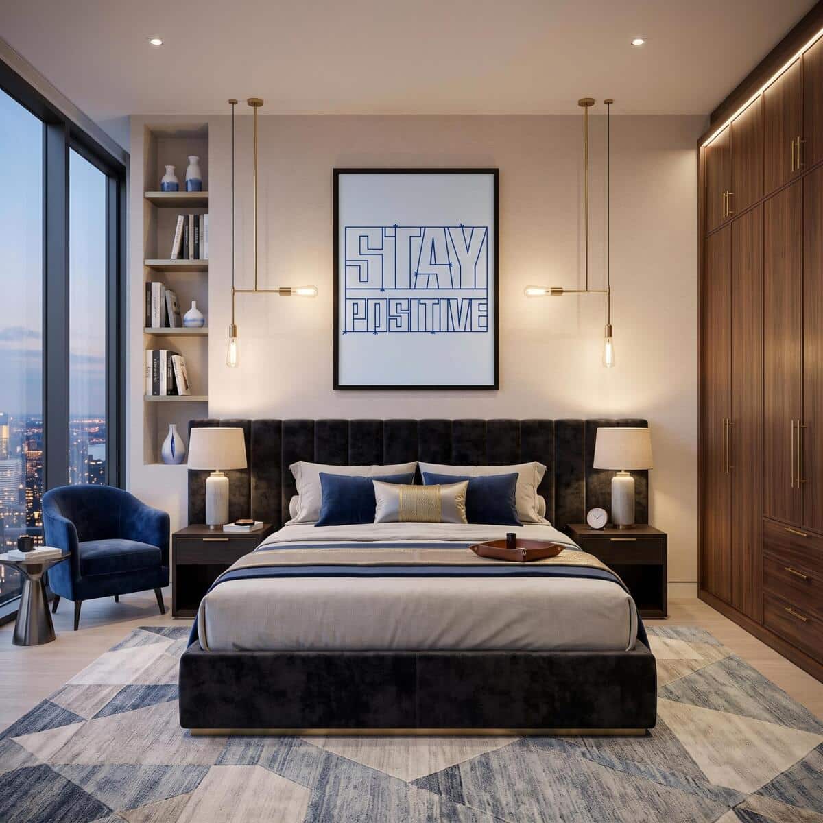 Plakat Motywacyjny STAY POSITIVE | Nowoczesny Obraz Typograficzny do Biura 31402 - zdjęcie 3