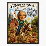 Plakat na 60 urodziny z Twojego zdjęcia – śmieszna karykatura 83001 - miniaturka 1