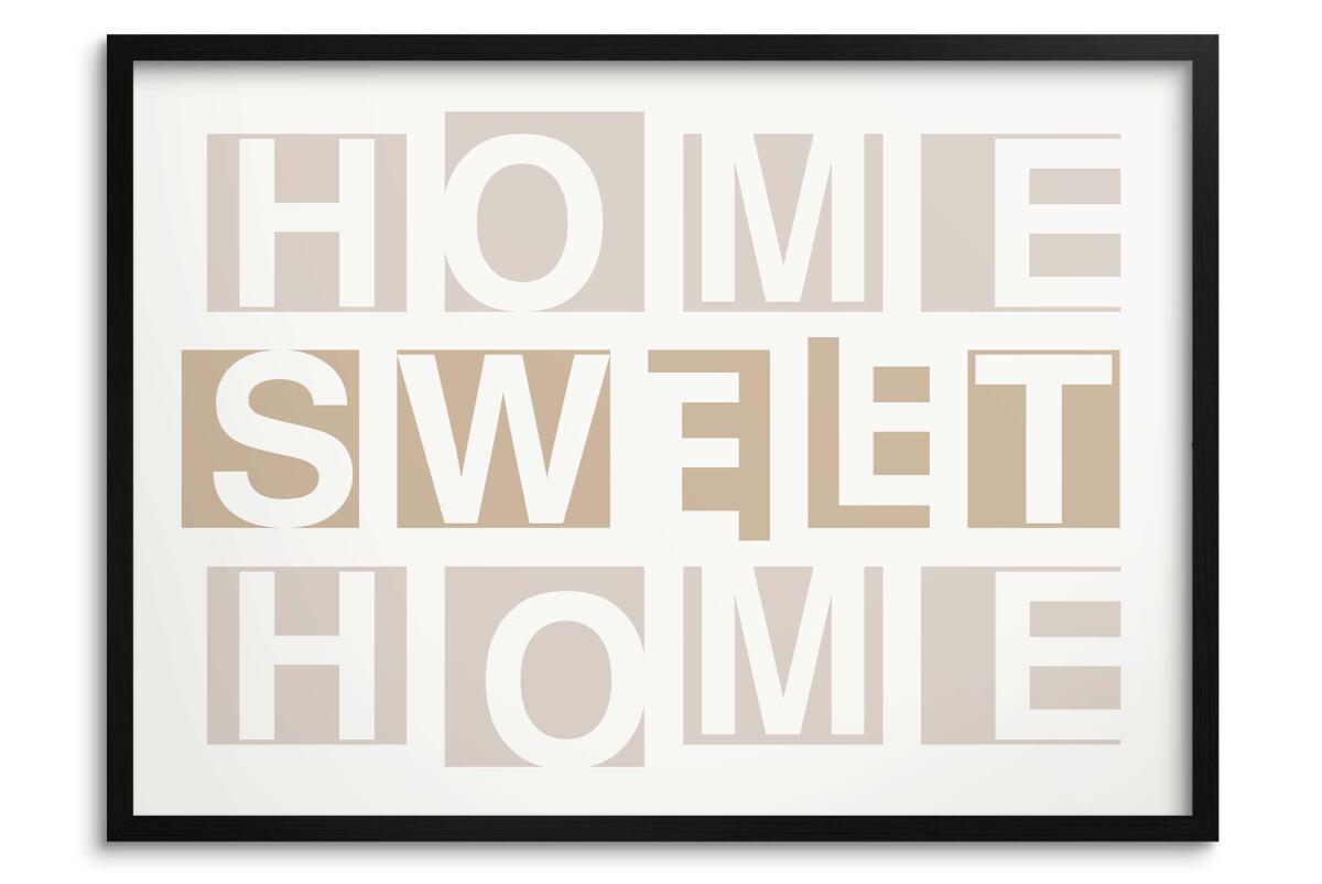 Plakat na Ścianę- Home Sweet Home Beżowy | Przytulna Dekoracja do Przedpokoju 31408