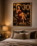 Plakat na 30. Urodziny ze Zdjęcia — Śmieszna Karykatura w Stylu Glamour | Prezent na Trzydziestkę 83074 - miniaturka 3