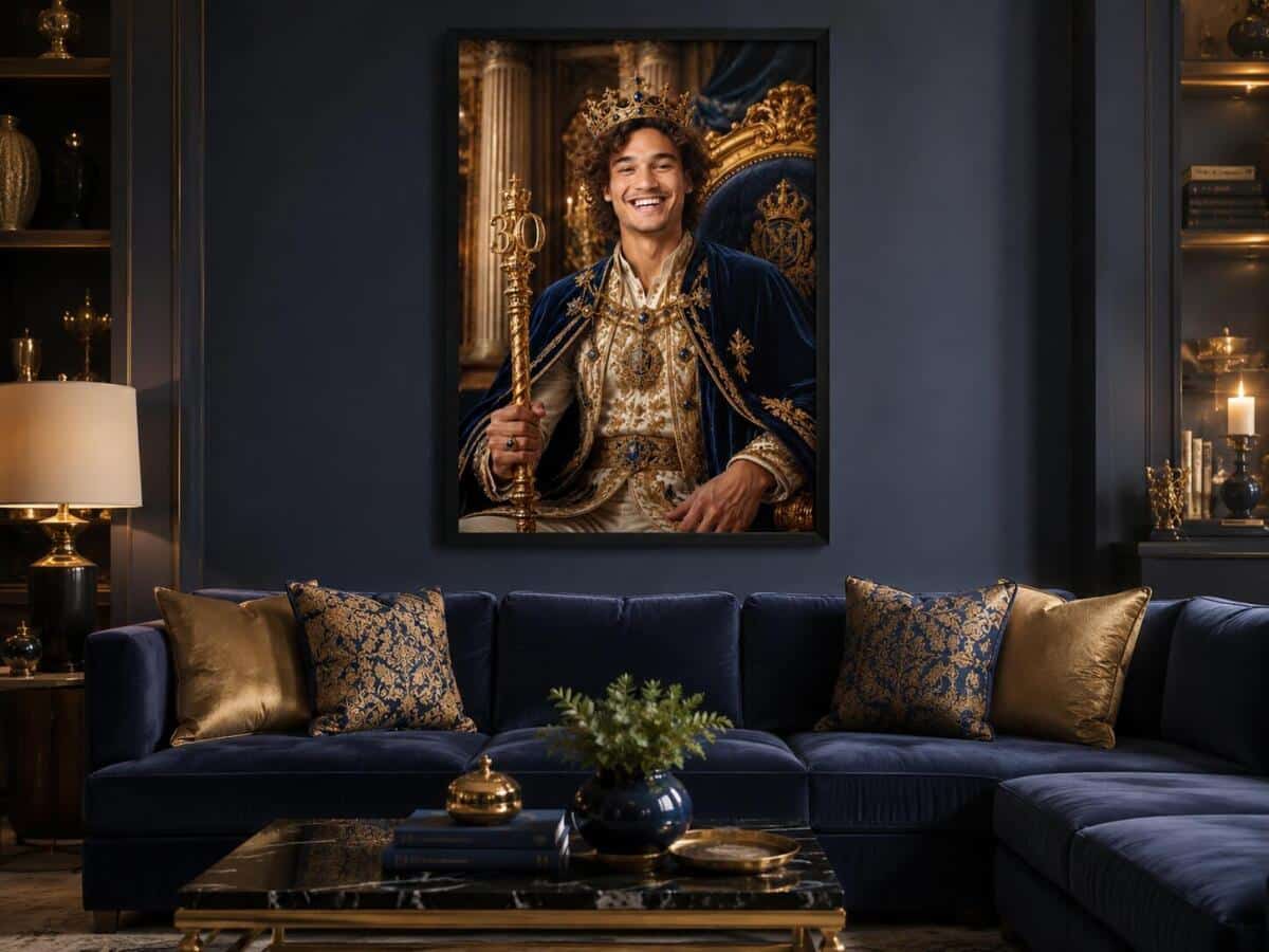 Personalizowany Plakat Król na 30 Urodziny | Portret ze Zdjęcia 31438 - zdjęcie 3
